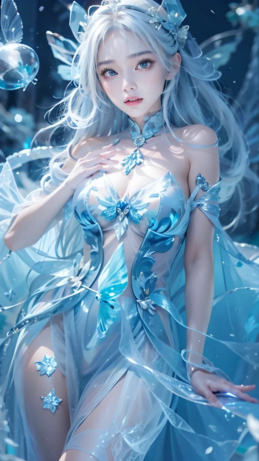 ((Realistic lighting,Top Quality,8k,masterpiece:1.3)),Clear focus:1.2,1 Giant breasts,Perfect beauty:1.4,Slim Abs:1.1,((Long dark white hair,big:1.2)),(Torn Dress:1.3,White transparent full leg stockings:1.2,Transparent white mesh panties inside,at night:1.1),Delicate face,double eyelid,arrive,(whole body lying on the bed: 1.2),To the camera,Raise your legs,Legs open,high quality,masterpiece,超A high resolution,(Realistically:1.4),RAW Photos,One girl,dark,Dark shading,Cold Light,Spread your legs,arrive,White transparent panties、One Girl, alone, (((trapped in big crystal)))(trapped in crystal:1.7),((add eye details)), ((Add facial details)), crystal, star, Shine, beautiful night sky on background, moon, stars on background,diamond、たくさんのcrystalが付いた透けたドレス, fantasy sheer dress, A magical dress with a see-through chest, crystal製シースルードレス, Shine花の透明なドレスを着た女性, intricate fantasy sheer dress, Transparent rainbow colors, translucent intricate gown, Semi-transparent and elaborate costume design, Translucent dress, A surprisingly young and mysterious person, Bejeweled Opal Statue, Fantasy Transparent Costume, Made from dried flowers、Glasswork、Glass slipper decorated with gold and white flowers, 気まぐれIntricate details, intricate and elegant, beautiful detailed elegant, Fairytale Style, ultra Intricate details, elegant. Very detailed, Complex and beautiful, golden Intricate details, Cinderella, side view Intricate details, Complex gold elements, Intricate details, intricate and detailed, 非常にIntricate details、So magical and dreamy, Blue and white tones, Relaxing environment, Fantastic and dreamy theme, Dreamy aesthetics, Quiet and peaceful atmosphere、attractive, thin,Nipples are visible、Large-size Exy S100, seductive lingerie camisole、a close up of a woman's underwear with a good and panties, bright blue shiny slutty transparent lingerie, lingerie, lingeries beauty, thin underwear, laced lingerie, lingerie!!, good, wearing sexy lingerie, goodlette, captivating and mesmerizing, Harness and Garters, lingeries, Very sexy、((Realistic lighting,Top Quality,8k,masterpiece:1.3)),Clear focus:1.2,1 Giant breasts,Perfect beauty:1.4,Slim Abs:1.1,((Long dark white hair,big:1.2)),(Torn Dress:1.3,White transparent full leg stockings:1.2,Transparent white mesh panties inside,at night:1.1),Delicate face,double eyelid,arrive,(whole body lying on the bed: 1.2),To the camera,Raise your legs,Legs open,high quality,masterpiece,超A high resolution,(Realistically:1.4),RAW Photos,One girl,dark,Dark shading,Cold Light,Spread your legs,arrive,White transparent panties