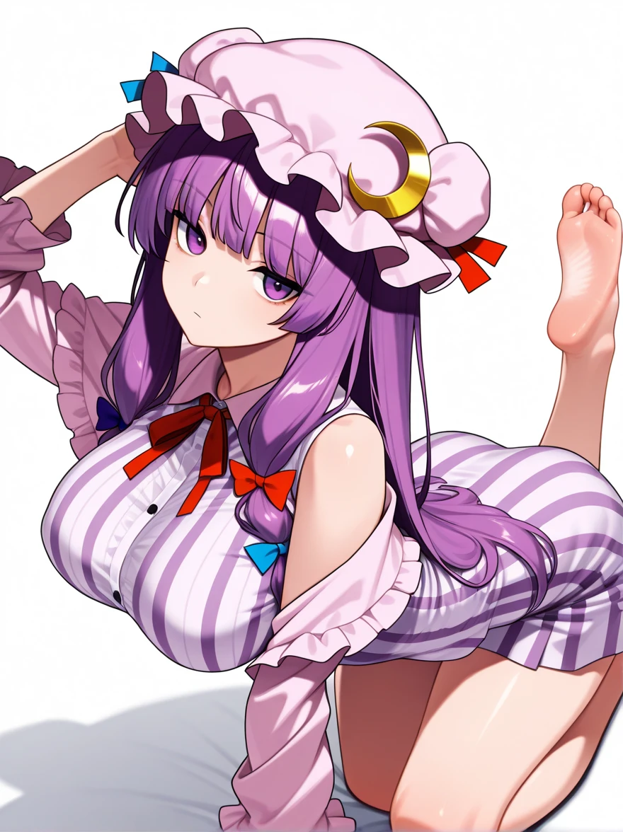 purple hair, rose eyes, short hair, naked, white background, smoll stature, chibi, flat cheast, flat tits, show pussy, naked, unclothed. medium thighs, bandaged legs, small breasts, pink areola, 1 girl, one girl, small stomach, curvy waist, round butt, small belly, clear skin, smoll body, 1 girl, cute girl, smoll tits, curvy waist, good butt, one girl, 1 girl, naked, 1 girl