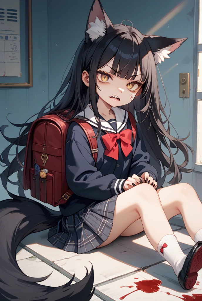 1girl, kotoribako, absurdres, official art, absurdres, yahari ore no seishun lovecome wa machigatteiru., yukinoshita yukino, 1girl, bag, black eyes, black hair, black jacket, black thighhighs, blazer, cat, copyright name, jacket, loafers, long hair, looking at viewer, parted lips, plaid clothes, plaid skirt, pleated skirt, school bag, , shoes, shoulder bag, skirt, sobu high , solo, squatting, thighhighs, ((very aesthetic, best quality, ultra detailed)), rating:safe,
