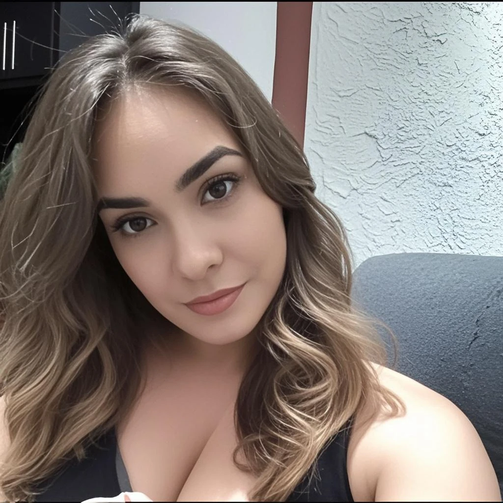 woman wearing a sports bra, brunette hair, gray blue eyes, long hair, hyper realistic, 4k, medium breasts, masterpiece, beautiful, facing the viewer, headshot, cleavage, ((nasolabial folds)), skin colored lipstick, white sports bra, DSLR RAW PHOTO, 8K, POV, canon 5d, 85mm