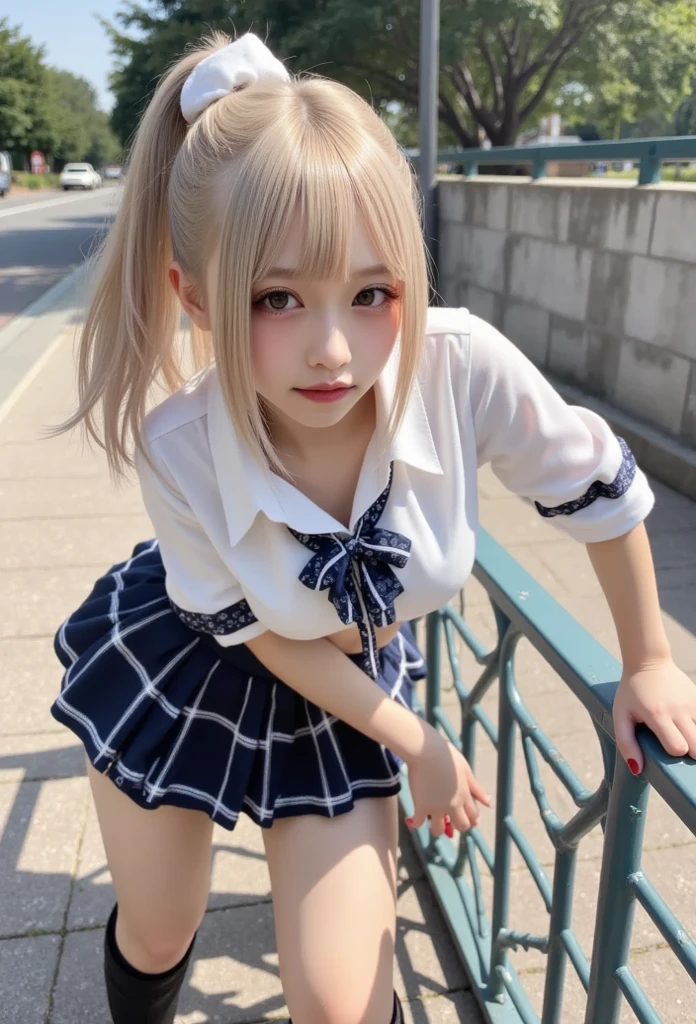 ((I get a tan))、((Tanned Gal))、one girl,(Blonde)、 (A beauty girl, Delicate girl:1.3), (14 years old:1.3), break, Browsing Caution,((masterpiece:1.1)), (16K resolution),(RAW Photos),(Highest quality:1.5), (Ultra-high resolution:1.6), Single-lens reflex digital camera,Extremely sharp focus,Completely ?????,
(Realistic),Image Clarification,(Cute 13 year old girl), Baby Face, Round and small face,(Browsing Caution:1.3),Highly detailed high level beautiful Japanese girls,Highly detailed face,Perfect ???????,(Very seductive appearance),(Moist and shining eyes), Squat,
(Spread your legs:1.1),(Spread your legs wide:1.1),
(Under the skirt:1.3),(Panty Lift:1.2),(Show me the ??????:1.4),hands on knees,Real human skin, (Angle from the front), Short skirt, Japanese school girl uniform, Sailor suit, whole body,Embarrassing,Looking at the audience,(Random hairstyle :1.2),Field,grassland,Raise one hand