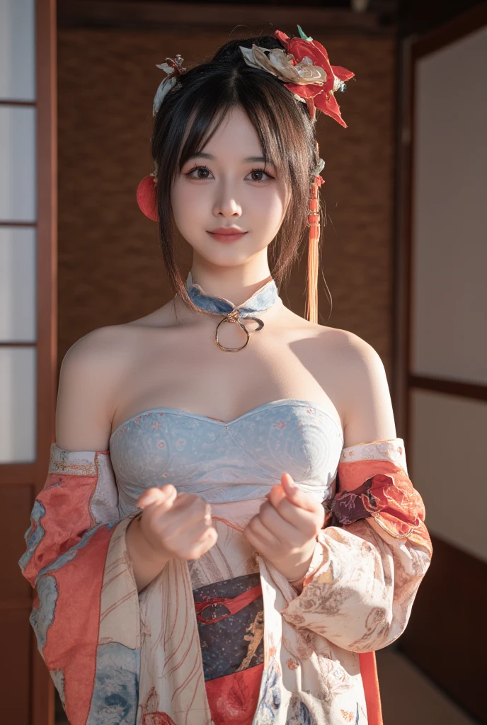 (Best quality,4K,8K,A high resolution,Masterpiece:1.2),Ultra-detailed,(Realistic,Photorealistic,photo-realistic:1.37),Delicate depiction of cherry blossom motif on traditional Chinese gauze dress, Dynamically capture Tai Chi elements, Flowing fabric, vivid vivid colors, Pastel tones, Soft and dreamy lighting, Focus on exquisite craftsmanship, Dynamic movements, Detailed rendering of intricate floral embroidery, Elegant and elegant gesture, Porcelain-like skin, long pink twintails, soft blue eyes, Subtle and flawless makeup, Surreal wallpapers