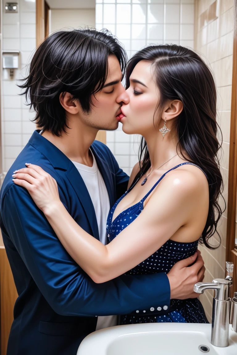 Male and female couples in their 20s、1 male, 1 female、Light clothing for both men and women、During a kiss、Romance for women、Glossy atmosphere、Glossy look、Saliva spills、femele（Brown hair semi-long）closing eye、Sweet sigh、male people（black hair shorthair、legs showing）Close your eyes strongly、Background with（a room、sofa）、deep in the night、murky