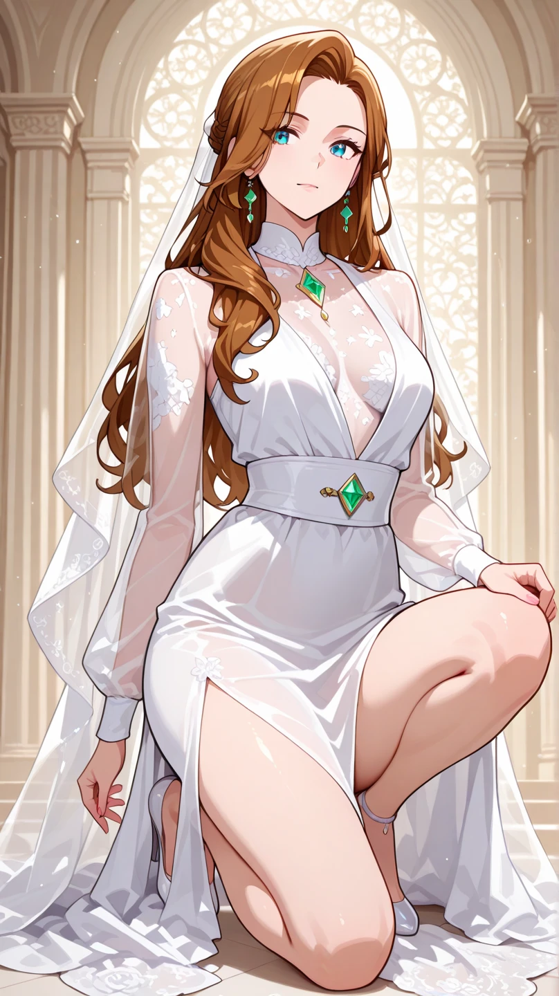 young woman, 25 years, Chechen woman, awarded the alumni medal, on the stage, in a tight dress, no bra, beautiful figure, Long beautiful hair, sexy, Barefoot, sexy, erotica, full length