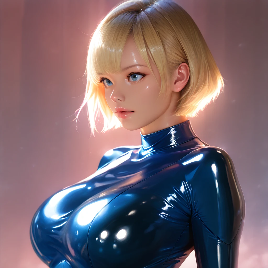 ((highest quality, 8k, masterpiece :1.3)), One Girl, Beautiful woman with emphasis on abs :1.3, (Short Hair, Huge breasts), Casual clothing :1.2, Highly detailed face, fine grain, Sexy woman with double eyelids, Beautiful smile, Lip gloss, Dramatic makeup, Close-up photo, (big glitter necklace), (big shiny bracelet), Daytime scenery, big shopping mall background, Improve, (((Stylish platinum blonde hair with coral highlights))), ((Business style coral leather dress)), Sweet and sexy, Captivating look