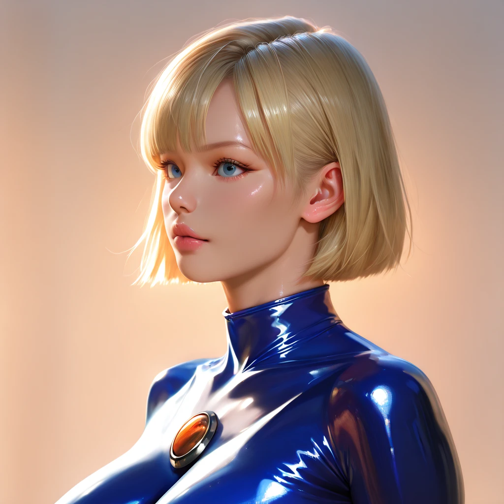 Cybernetics, action movie protagonist, Stefania Ferrario as a female warrior, wearing a yellow and white swinsuit armored cyberpunk, Perfect body, parted lips, big , big booty, cyberspace, repeating patterns, unreal, sound waves, free melody, digital world, reflection, masterpiece, 32k UHD resolution, high quality, professional photography, depth of filed, sci-fi, cinematic angle, cinematic lights, dynamic warrior pose --ar 3:4 --v 5. 2