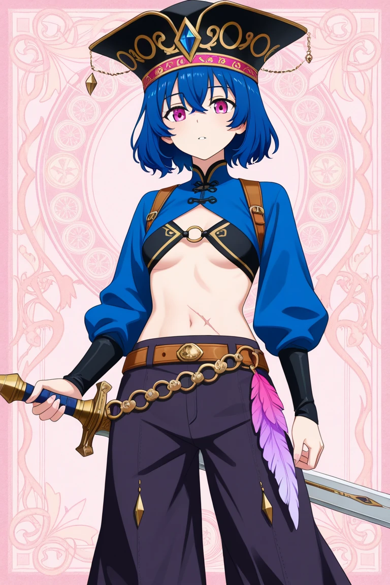 REN,DARK-SKINNED FEMALE, PURPLE EYES, PURPLE HAIR,SHORT HAIR,DARK SKIN, SMALL BREASTS,HAIR BETWEEN EYES, HAIR ORNAMENT, HAIRCLIP, RENDRESS,WHITE BIKINI, O-RING TOP, BLUE CAPELET, BLUE BELT, FINGERLESS GLOVES, ARM BANDAGES, NAVEL,ASYMMETRICAL LEGWEAR, SINGLE THIGHHIGH, VERTICAL STRIPED THIGHHIGHS, THIGH STRAP, WHITE FOOTWEAR, Score_9, Score_8_up, Score_7_up, Score_6_up, Score_5_up, Score_4_up, BREAK,1girl in full growth, best quality, masterpiece, ultra-detailed, high quality,good quality,1 girl,(master piece,high resolution, ultra detailed,8K,16K),look at viewer