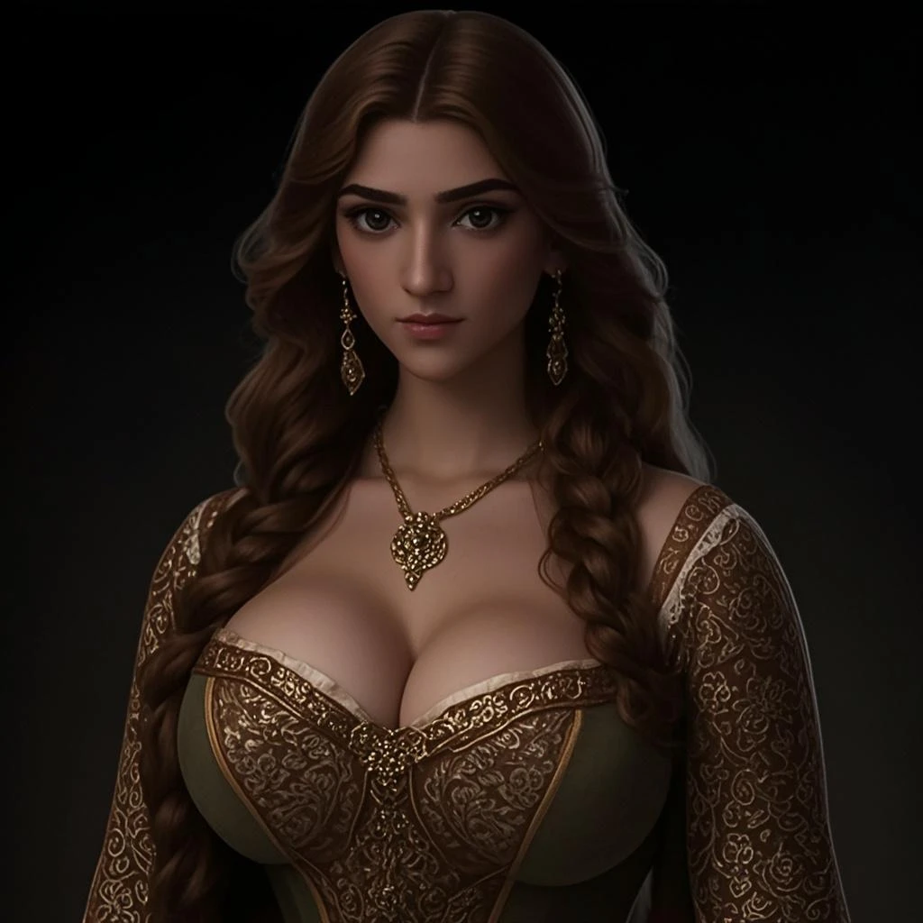 full body portrait of an ancient jewish princess, nude, sweaty skin, beautiful face, arms spread, moaning, eyes closed, jeweled tiara on head, long messy hair, large breasts, amazing body, pronounced feminine feature, pillows, bedroom, photorealism
