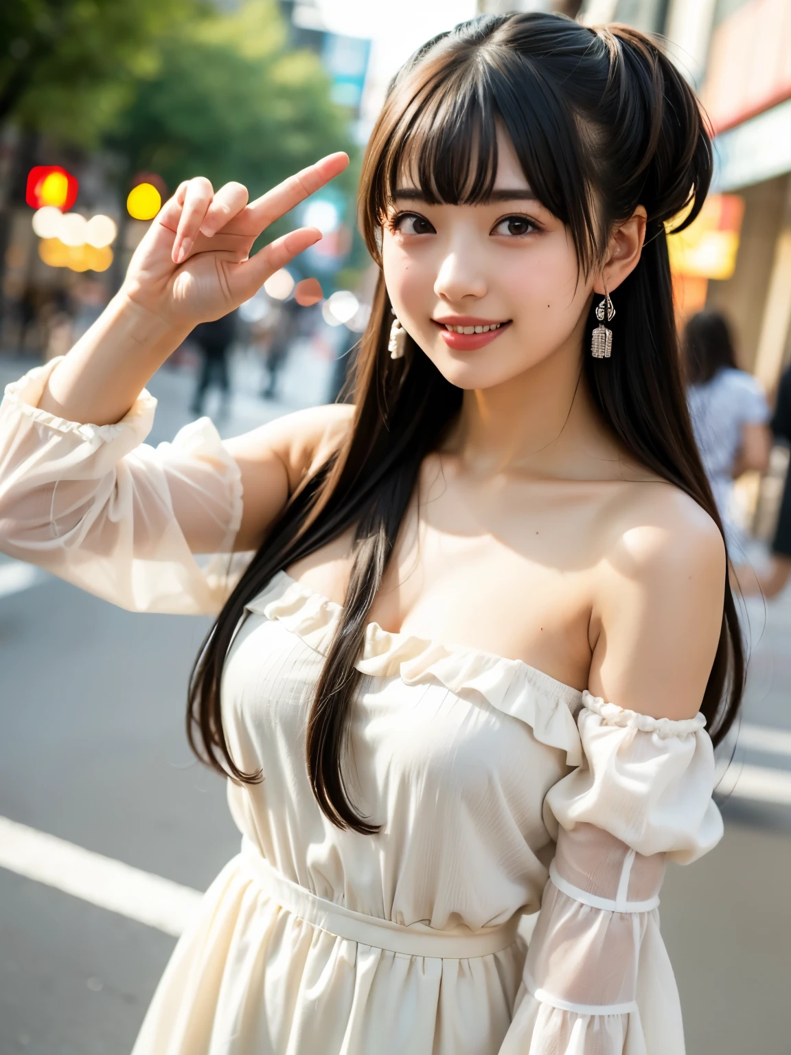 (((Real beauty))), RAW Photos, Black Hair、folder、Round eyes、False eyelashes、Straight hair, correct、Pink lipstick、Striped Hair、Brown Hair、Blue Hair、(Dark blue hair)、(Gradient Hair)、Asymmetrical hair、Hair behind the ear、Crossed bangs、Long Hair、(お尻までLong Hair)、Long Hair、Straight bangs、Smooth, Silky Hair、Hair up on one side、とんでもなくLong Hair、Light brown eyes、Ring Eye、Round eyes、Wicked Smile、A light smile、Cast a Shadow、(Extraordinary presence)、Atmospheric perspective、Backlight、Exposure、Lens flare、、最high quality、超High resolution、超High resolution、Very realistic, masterpiece、correct、Textured skin、high quality、最high quality、Awards、32K, 髪のfolder、Crafty、A light smile、Embarrassed laugh、Redness in the ears、correct、Subjective、Shine、360° View、Very detailed、超High resolution、解剖学的にcorrect、masterpiece、Accentuate your breasts、High resolution、Attention to detail、Long eyelashes、A slight blush、Compensate, (((Summer festival))),(((Fireworks display)))