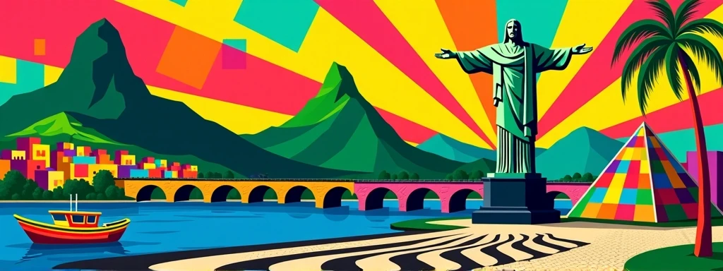 Create graffiti that represents Rio de Janeiro, with an image of Christ the Redeemer, with the Copacabana sidewalk, surfing