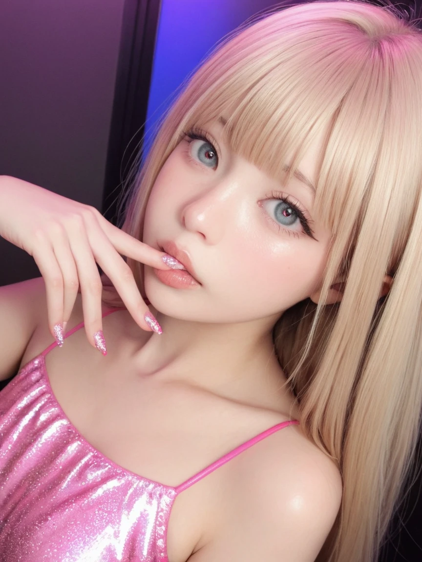 (8k:1,5),Light brown shorthair and silver mix,、Disheveled Hair、Light brown eyes、(Dignified look)、(Big Tits:1.4)、Highlight the valley、(Photorealistic)、Shadow、(Golden ratio face:1.2)、(Intricate details:1.2)、(masterpiece、:1.3)、(highest quality:1.4)、(超A high resolution:1.2)、超A high resolution、(Detailed eyes)、(Detailed ears)、(Fine eyebrows)、(Mouth details)、(Detailed facial features)、((Silver Necklace))、Luxurious night bar,(Gal:1.2),(Pink underwear:1.4),((Cleavage,Button unbuttoned):1.2),(Wrap the breasts with clean, delicate hands:1.2)