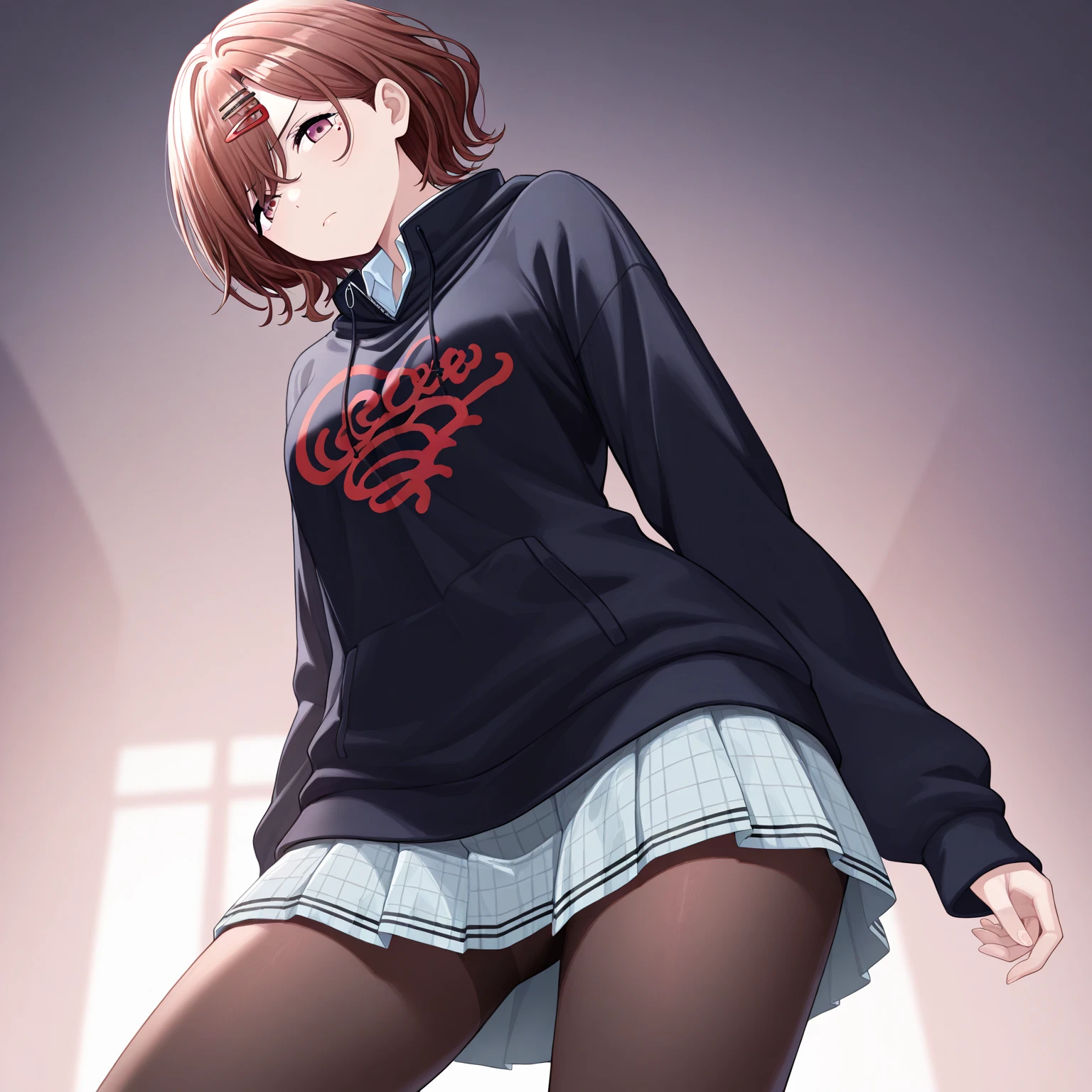 18-year-old、pretty girl , slender、Short brown hair,,squat、mischief、 Steam rises around her, Shooting from below, One Girl, Very short hair, Red frame glasses、Completely naked , Everyday Style, Highest quality, 4K, 8K, High resolution, masterpiece:1.2, Very detailed, Realistic, photoRealistic, photo-Realistic:1.37, High resolution, 超High resolution, Studio Lighting, Ultra-fine painting, Sharp focus, Physically Based Rendering, Very detailed説明, Professional, Vibrant colors, Bokeh

