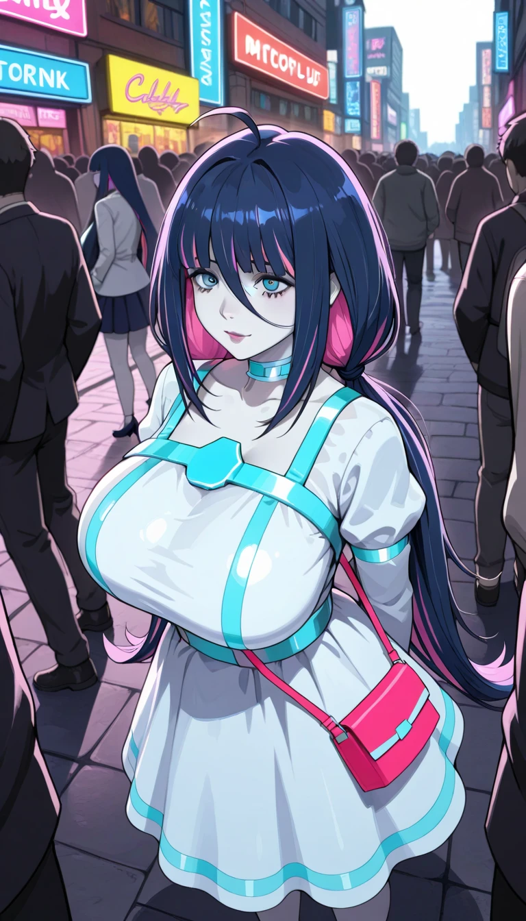 1girl,solo, Browsing Caution, furuderika, Long Hair, Purple eyes, Blue Hair, Blunt bangs, nsfw , large breasts, nipple, Walking, ShoppingMall, frozen, (Sweating profusely, Love juice, Wet Woman, female ejaculation), crying, Naked, blind ,Temptation, Blank look, empty eyes, , Peeing, lactation, projectile lactation , sad, thunderstorm