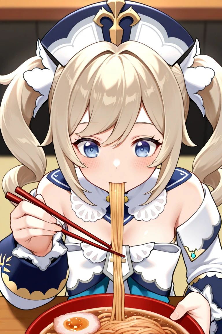beautfull woman, very white skin, long hair with bun, whitish blonde hair, blue colored eyes, tthin eyebrows, delicate mouth, toothpick in mouth, large canine teeth, wearing kimono, mostrando os peitos
