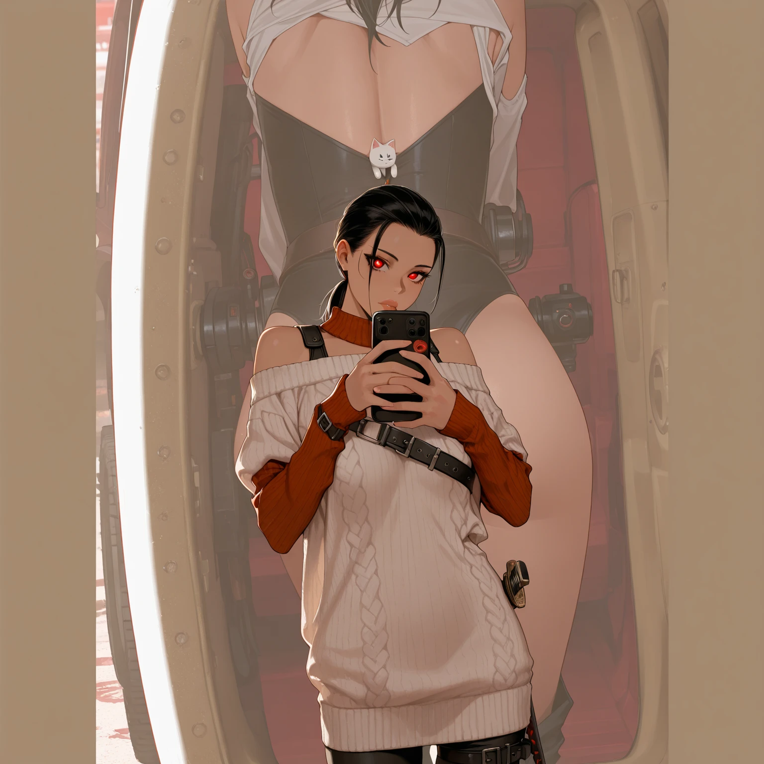 Boy tomboy girlish, long socks, sitting, cute