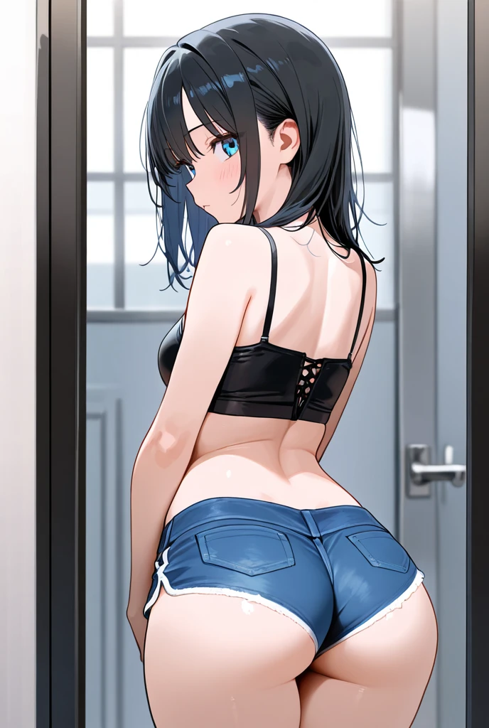 A young girl, with the innocence of a teenager, lures you into her bedroom, wearing a short t-shirt and panties, paired with stockings that accentuate her thick thighs. Her sexual expression and sensual pose are evident as she leans against the wall, hands playfully behind her back. The modern adult anime style captivates with strong lineart and soft painting, bringing every detail to life in high resolution. Strong lineart outlines her flat chest, contrasting the allure of her curvaceous figure. This masterpiece of adult anime art, reminiscent of Akira Yasuda or George Kamitani's style, is sure to leave you mesmerized.

Or