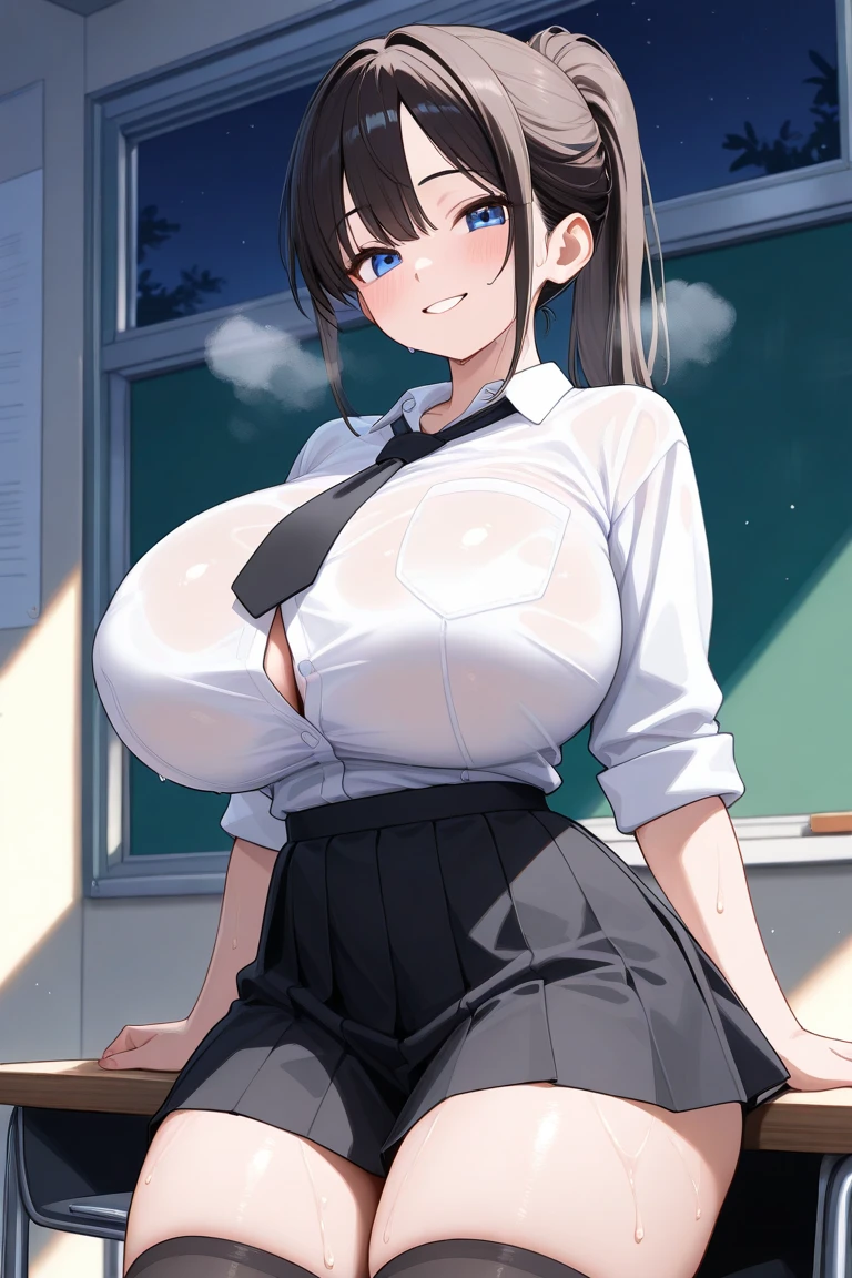 Erotic big breasts thick thighs mini skirt 