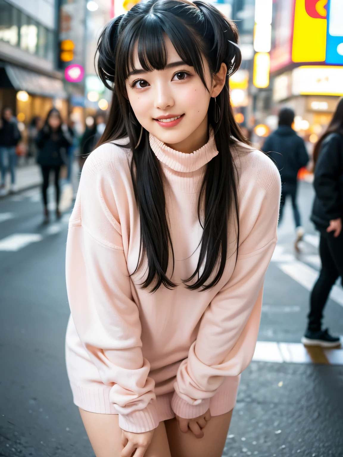 One Girl, (Beautiful girl, Delicate girl:1.3), (13 years old:1.3),
break, (Pink winter clothes:1.3),
break, Very fine grain definition, (Symmetrical eyes:1.3),
break, (Street Snap:1.3), perfectly trimmed fingers,
break, Small breasts, Brown eyes, Parted bangs, Brown Hair,
break, (Eye and facial details:1.0),
break, (masterpiece, Highest quality, Super detailed, Detailed face, 8K)