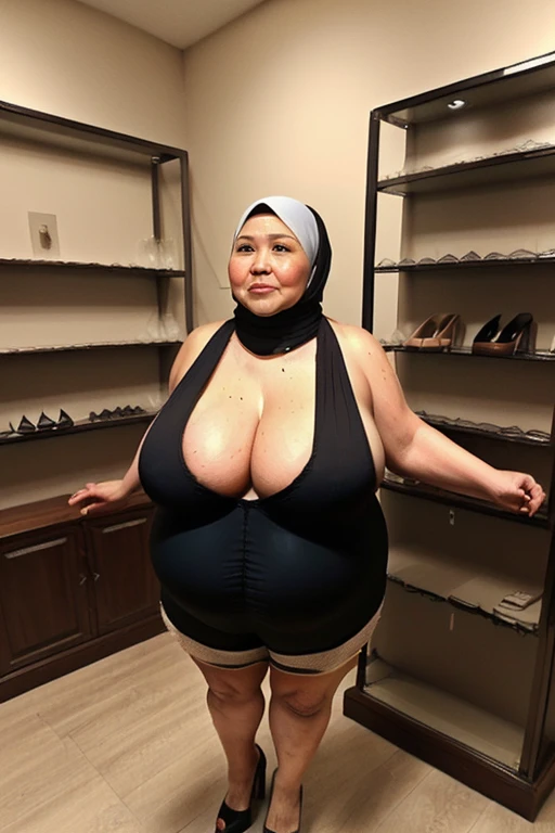 (Extremely detailed, In the underground car park,Hijab Indonesian MILF, Slightly fat, pregnant, plump, A big-breasted, Gigantic big tits, Refined face, sexy for Magazine, Purple crewneck dress, Tight dress, Close-up of people, Hi-Def, photorealistic perfect body, very very very realistic)