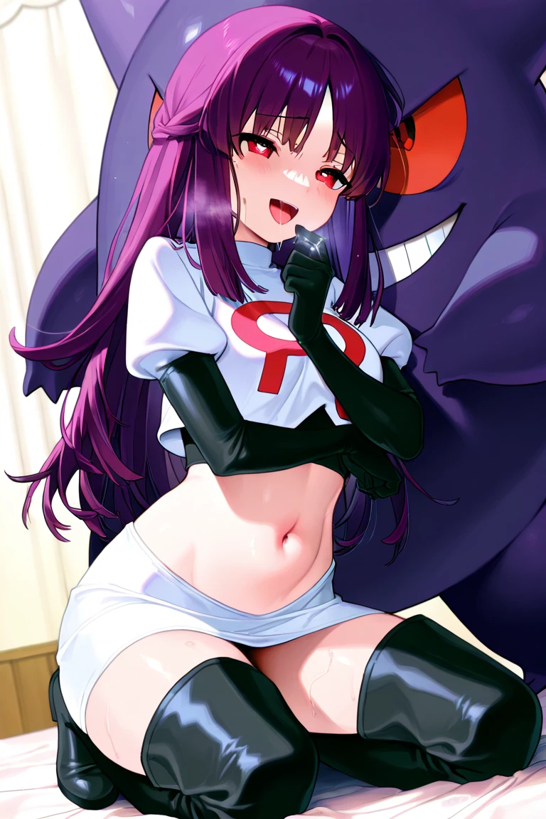 extremely detailed CG,unity 8k wallpaper,beautiful detailed eyes,perfect anatomy,novel illustration,high resolution,ultra-detailed,masterpiece,super detailed skin,score_9, score_8_up, score_7_up, source_anime,height difference,1boy is faceless male, 1 girl, bambietta,
1girl, long hair,hair between eyes,bangs,black hair,,{{abs}},full body Shot, bunnyfishnet,bunny_ears,naughty face, {{bald faceless male}},hetero,reverse upright straddle,intercourse with a man,vaginal penis,excessive cum,bedroom