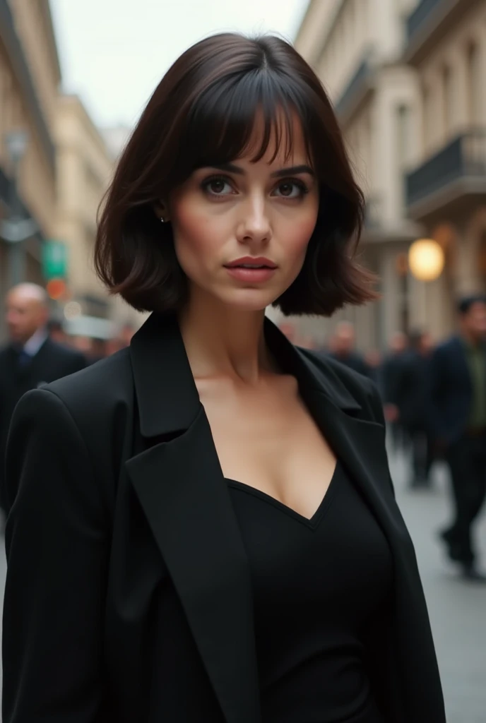 (Best quality, sexy Czech woman, 4, short black hair, walking in Istanbul (elegant outfit:1.2), soft lighting) realistic photo
