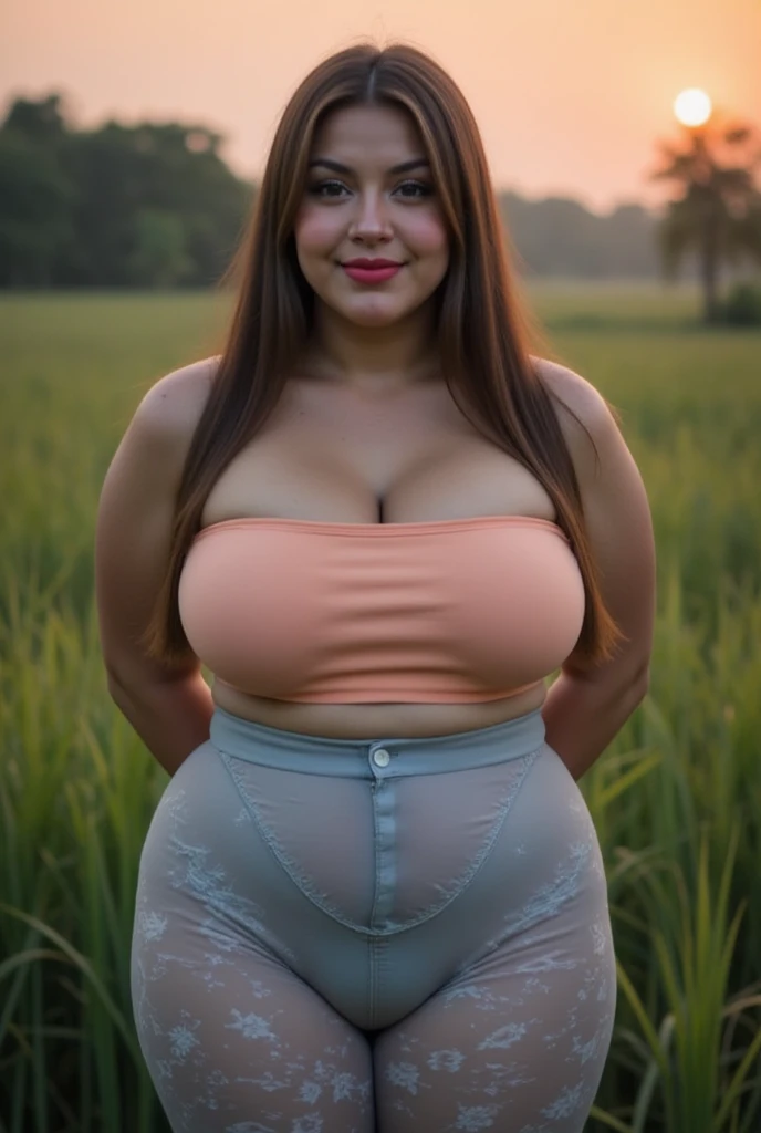 Beautiful filipina, skirt lifted up, flashing hairless vagina, top lifted showing saggy torpedo breasts:1.2, breasts hanging out, nipples seen,  , hands on skirts, gripping skirt, ((in the dim place, in the deep forest, near the river, mountains, dark hour of down)), (((round face))), (blush, open mouth), (eccentric pose, showing off her light pubic hair and genitals, large areolas, swollen nipples, glossy lips), stylish eye glasses, (young woman, ribbon, thick braid, pleated skirt, summer shirt, school bag), lifting her skirt, showing vagina