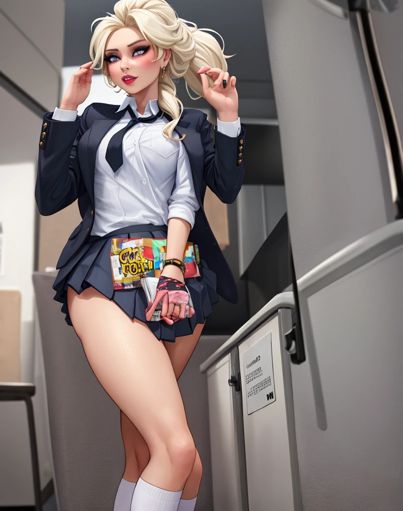 Brazilian, ganguro girl, muscular legs, muscular calves, Strong legs, muscular hips, wide thighs, Curvy hips, A full body shot, high-heeled sandals, tights in a net, Stiletto heels, Women's business suit with a short skirt, large ring earrings, He really wants to pee, At a table in a restaurant, Sits, Coming soon, wants to pee, desperately wants to pee, wants to urinate, An expression of shame on his face, confusion, Desperation on the face, crying, pinches the crotch with his hand, crumples the hem of the skirt with his hands, Knees clenched together, Tense posture, bites his lower lip, full bladder, terribly wants to go to the toilet, anatomically correct, Realistic,