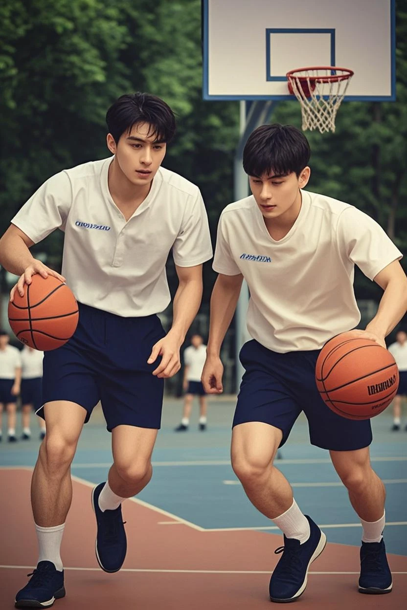 2boys , Parlero,  dentro, (obra maestra, La mejor calidad, absurdos ), escuela,Classroom, Ropa deportiva,looking at eachother , rubor claro,
