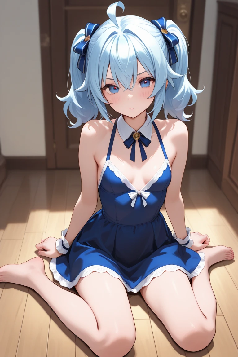 1girl, magical girl, panties,skirtlift,((upskirt)),((pantyshot)),(light blue panty),(((Light blue panties))),((See-through panties)),(((Thin panties of dough))),(((black pantyhose))),white race panty, ,Glaring,With tears in their eyes,Anguished expression、Embarrassed look,8k,Realistic、Anime illustration,CG