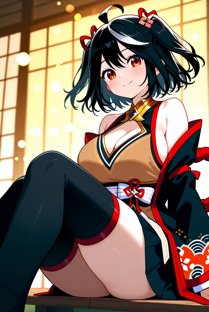 Uma musume, uma musume pretty derby, kitasan black \(umamusume\), black hair, short hair, red eyes,horse girl,horse ears, horse tail, big breasts,big ass,