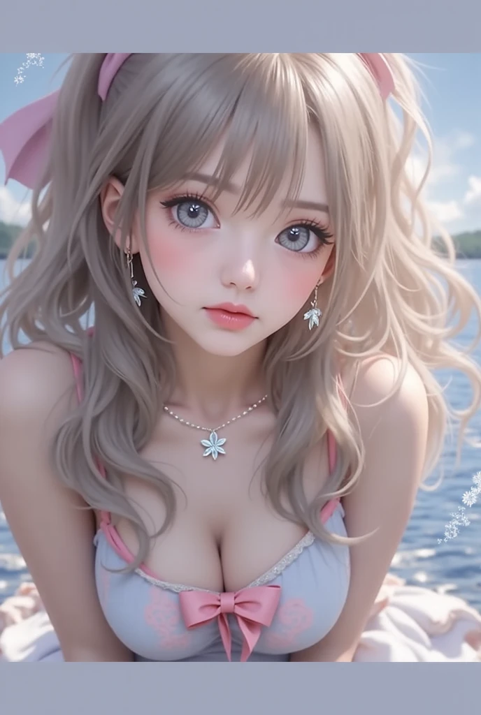 One Girl,(1人のとてもcute女の子:1.3),masterpiece,Highest quality,High resolution,Photorealistic,RAW Photos,Ray Tracing,beautiful girl,(15 years old:1.3),cute,Big eyes,(detailed pupils:1.2),(The face is facing straight ahead:1.3),Body facing forward,Beautiful nose,Fuller lips,Short black hair,ponytail,short hair,Detailed eyelashes,Thin eyebrows,Very fine grain definition,(Symmetrical eyes:1.3),(Face close-up,Face Focus:1.0),Small breasts,Short neck,White swimsuit,White Bikini,The background is the sea,Southern Island,Blue sky,White cloud,Portrait,View Viewer,Upper Body,Cinema Lighting,High resolution,Very detailed