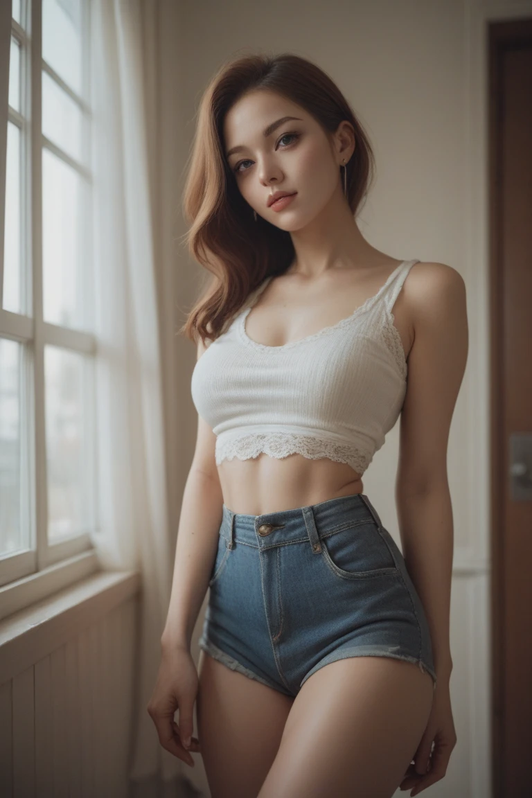 from standing,full body,Desert,ripped baggy man's cowboy clothes,pig,abandoned rusty car,strong sunlight,(Hyper-realism),(Vivid-realism),(realistic white skin),(Absolutely detailed photos),(sharp focus),18 yo cute girl,slender,cute face,best detailed face,subcutaneous vein,Detailed vivid twinkle iris and pupile,detailed cloth,messy hair,low saturation,skin fluff,fine wrinkles,(natural skin blemishes:0.5),(freckles:0.8),best Ray tracing,perspective,light and shadow play,highly detailed,35mm photograph,film,bokeh,professional,4k,glaring,film grain,proper 5-fingers,naughty lips,piercing,Textured,distressed,vintage,edgy,dirty,noisy,<lora:add_detail:0.7>,