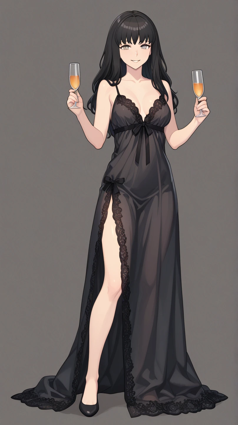 A woman, anime woman, gentle and lovely mature and beautiful woman, full body photo, delicate sexy collarbone, charming goose egg face, double eyelids, smart peach blossom eyes, pink lips, small upturned nose, bare shoulders, focused, exquisite face, ultra HD, super details, elegant standing, traditional hairstyle, appliqué cotton plain cloth hanfu, made of medium weight cotton plain cloth, small appliqué on the chest, loose and slender silhouette, slender and tall, big breasts, long legs