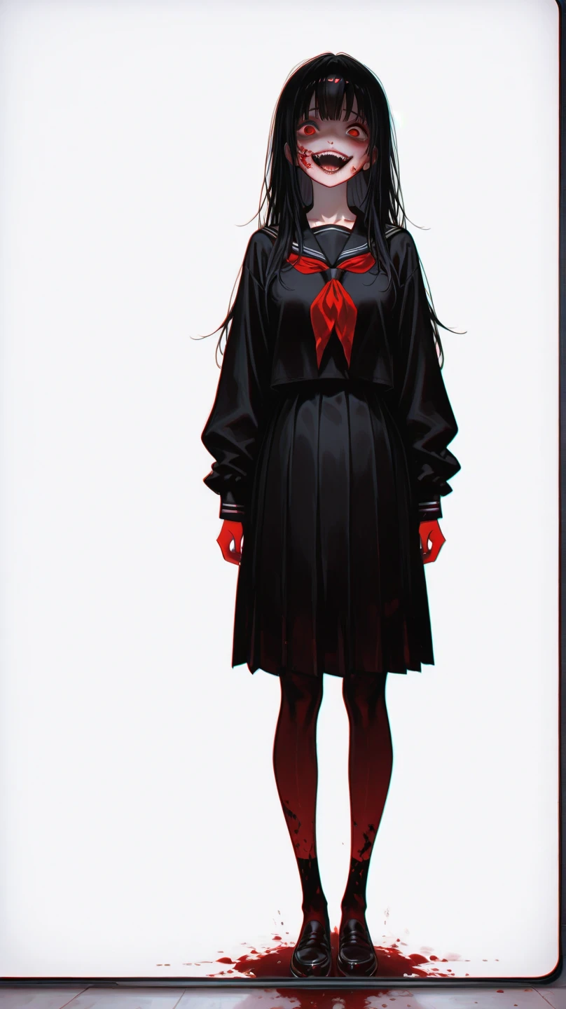 Shinomiya Kaguya from Love is war, Shy, Red Theme, Perfect, Full Body. with her hand behind her back
