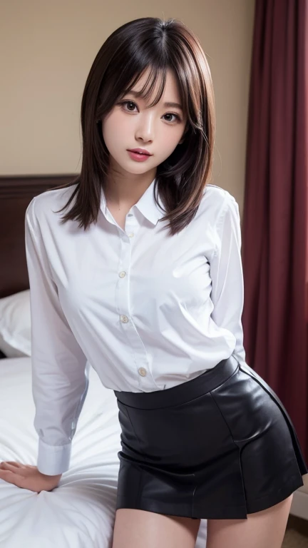 (In 8K,highest quality,masterpiece),(Realistic,RAW Photos,Super Fine Clear),Realistic Light,Detailed skin,Beautiful Japanese Women,((30-year-old woman,))、Businesswoman、Office Fashion,(Long skirt)、Panty shot,White sexy panties、kneeling to spread legs,Thin legs、fine grain,Detailed fingers、thin、Sexual,Ecstasy expression,In a stylish bedroom、a place where there are no people,Ecstasy,era of asian eyes