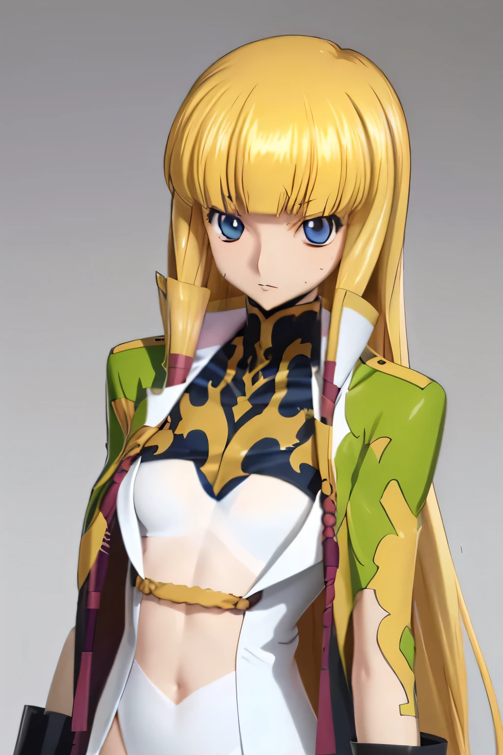 "(masterpiece:1.1), best quality,
1girl, (80s anime style:1.4), (eyelashes:1.5),
(intricate high detailed body:1.2),
blonde hair,
(forehead, parted bangs, hairclip:1.1), (twin braids:1.1), (animal ears:1.2),
brown eyes, (red lip stick:1.1),
(dark skin:1.3), (loli body:1.2), (huge breasts:1.1),
light smile,
(string leotard armor, corset:1.2), (garter belt:1.2),
(belts:1.1), (streaked hair:1.2), necklace,
standing, claw pose,
(upper body:1.1),
(simple white background:1.2)"