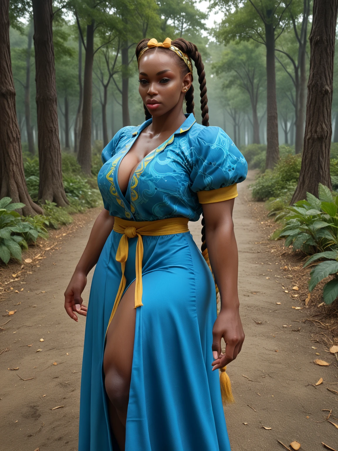Femme Africaine, physique grosse et belle, dressed in white