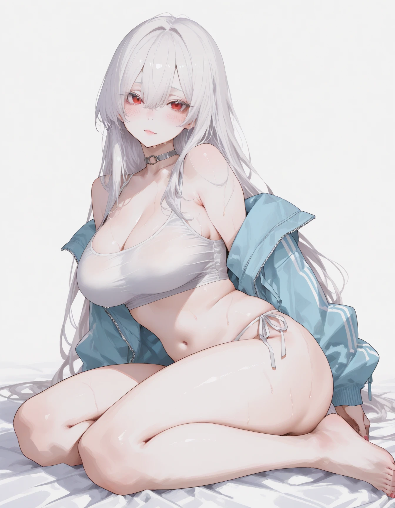 y girl, no clothes, big assig bobs, White background,sweating a lot, big tiess,
