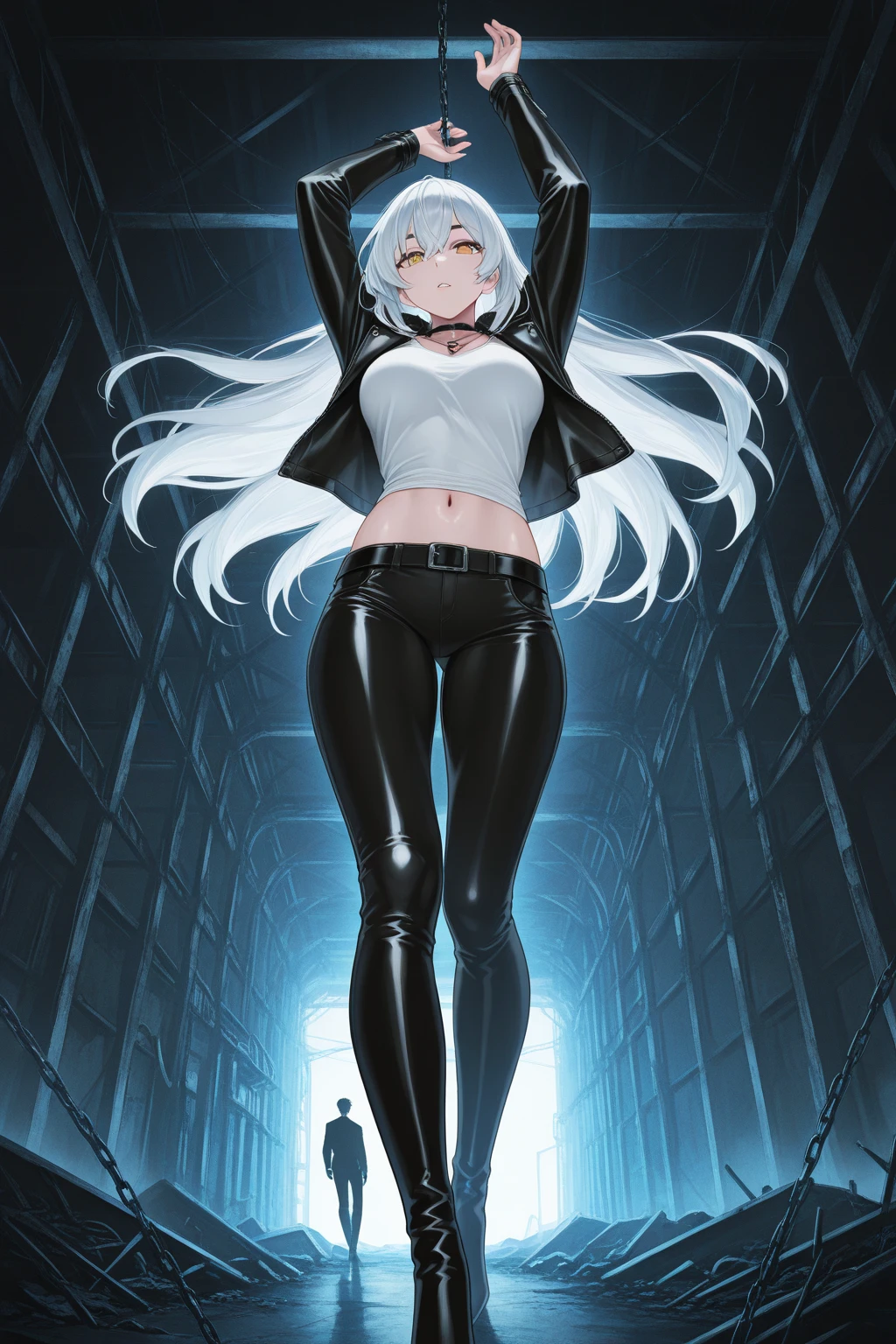 1girl, (solo), very long straight hair, light blue hair, flat chest, small size, blue eyes, fair skin, glossy lips, team rocket uniform, blue letter A, white skirt, white crop top, black thigh-high boots, black elbow gloves, smile, looking down on viewer, kneeling down, legs crossed, naked sex, sex view, full body, (days), sun, out forest, (very sexy body, detailed face, masterpiece, highly detailed, 8k, best quality, vibrant colors, digital art, concept art)