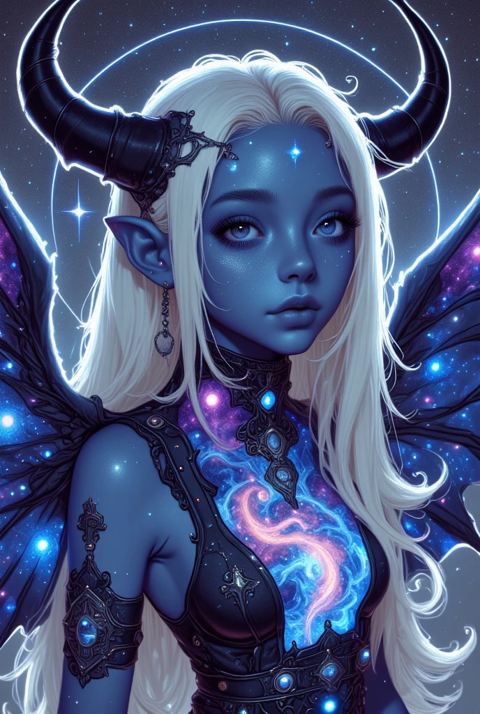 ((best quality)), ((masterpiece)), ((realistic)), full body portrait, {tanned skin}, {lillith}, 1girl, (((celestial))), deity, {devil horns}, {delicate and beautiful gothic ball gown}, {teifling goddess}, light particles, halo, looking at viewer, (bioluminescent:0.95) ocean, bioluminescent, piercing glare, celestial bioluminescent eyes, vibrant, (((colourful))), color, (glowing, glow), (beautiful composition), cinematic lighting, intricate, (symmetrical:0.5), whimsical, {fisheye lens}, ((angle from behind)), (((corrupted celestial feathers falling in background))), ((hair flowing in the wind)), ((age 24)), ahegao, (((age 32 face))), ((slender delicate face)), ((open arms welcoming)), ((seductive plot))