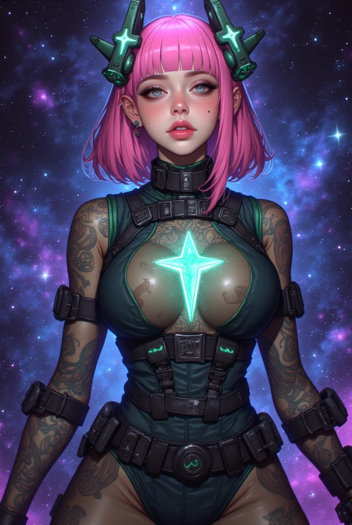 Jack, full-body tattoo  ear piercing, solo,  serious, bald,  upper  body,  close up, 
open leather jacket, white wrappings,  cargo pants, hip cutouts, belt,  boots,
cyber prison,  space station,
(insanely detailed, beautiful detailed face, masterpiece, beautiful detailed eyes, best quality)    <lora:Jack-10:0.7>