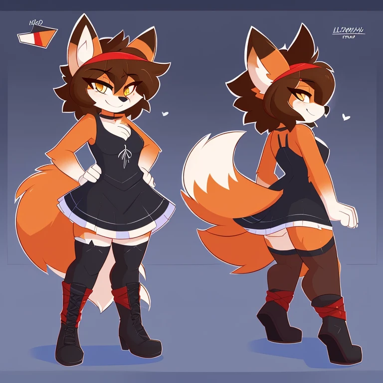boy and girl, squirrel, furry, bodyfur, tail, collar, bra, bottomless, gloves, boots, chibi, sparkling eyes, idol, hair bow, happy, full body, penis, testicles, some perfect pussy, back-to-back, from side