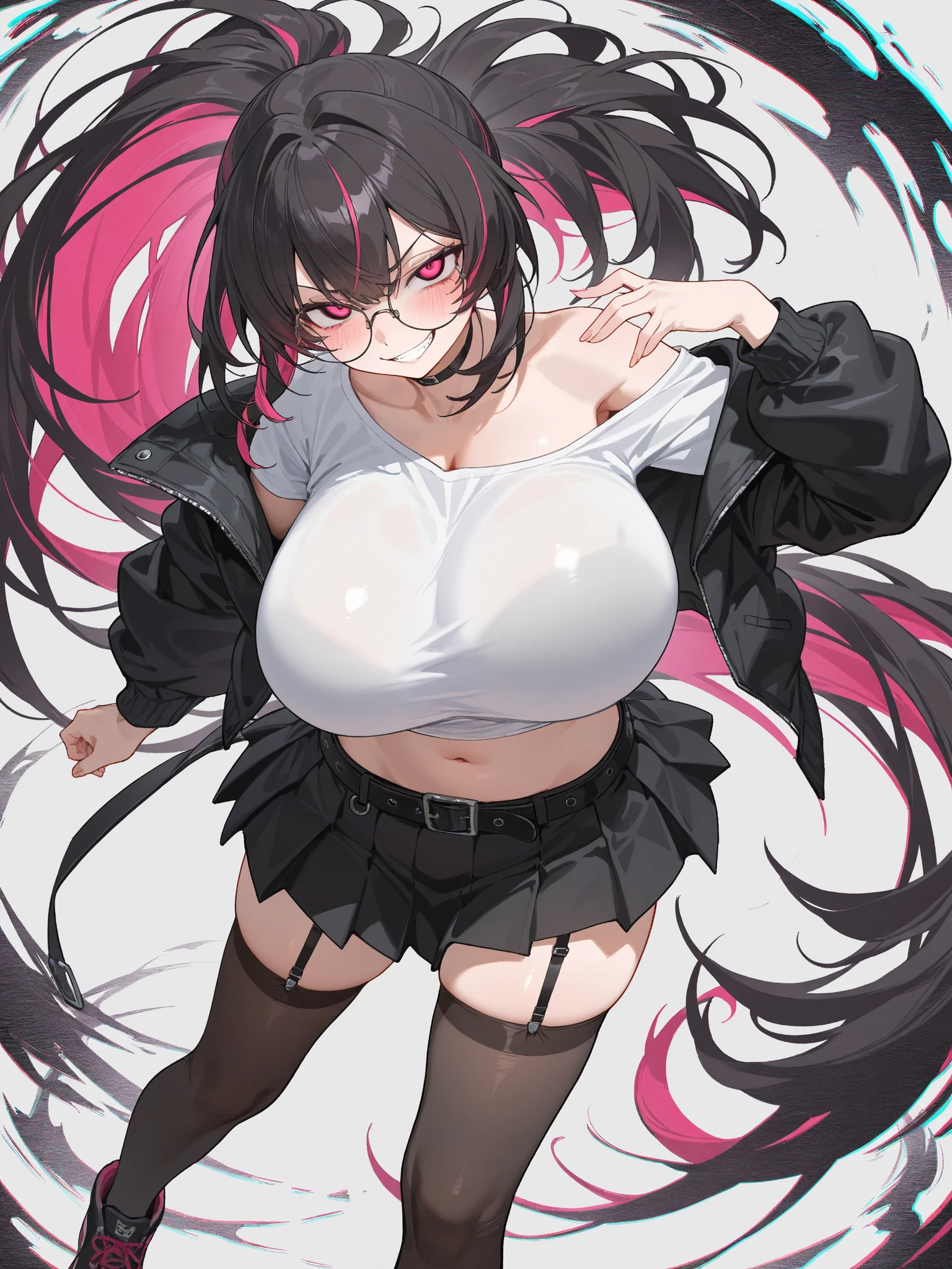 see-through black tights、black pantyhose、thighs強調、D cup、Tied with a rope、Bite into costumes、blush、steam from around the body、wet with sweat、sexy pose、Eroticい顔、mouth wide open、sticking out tongue、Estrus、Falling down、ecstatic expression、Erotic、thighs、