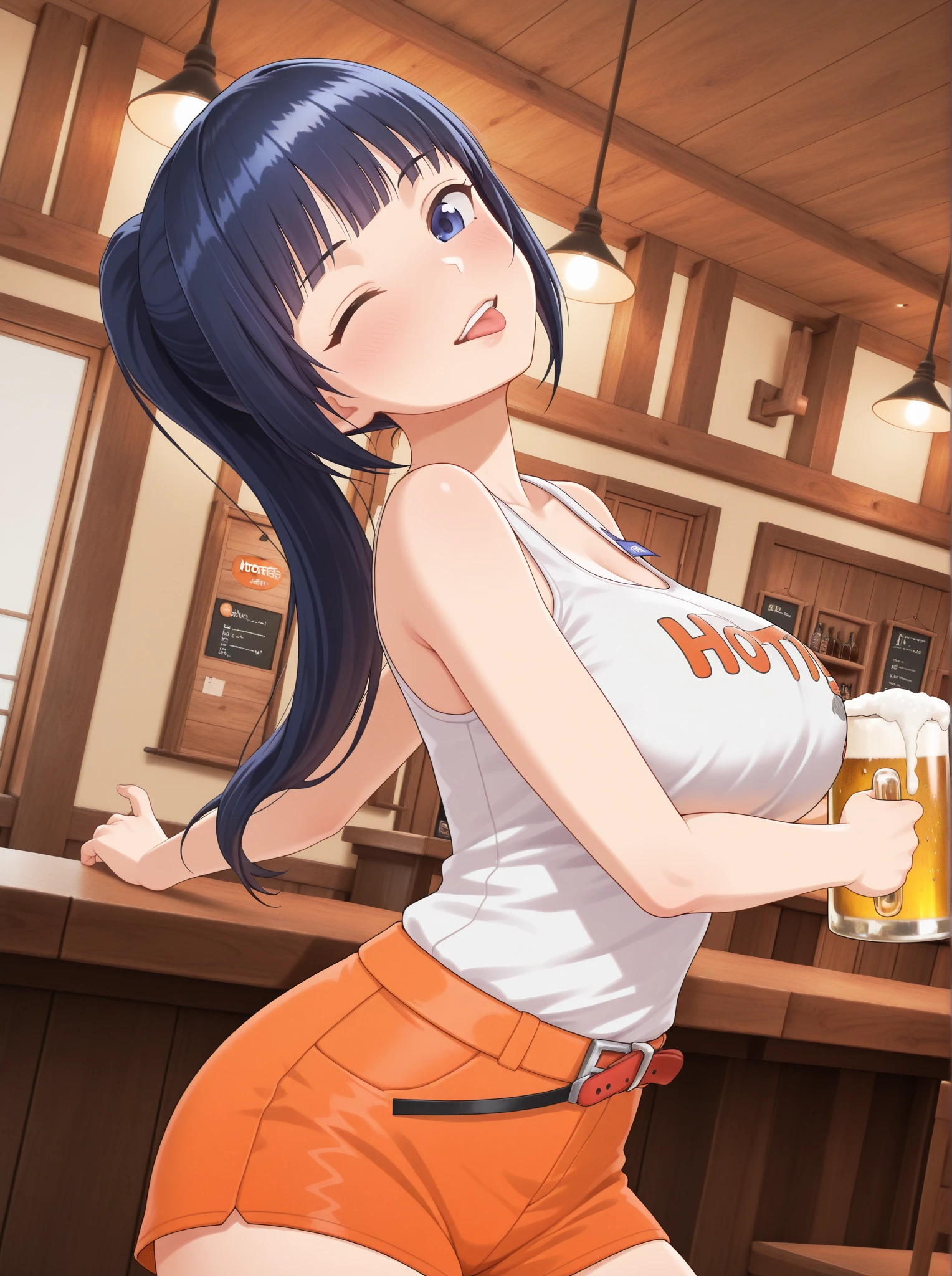 girl holding a hand and a glass of beer in her hand, nami from one piece, nami one piece, female protagonist 👀 :8, cutesexyrobutts, cover, 4 k manga wallpaper, clean detailed art, tanjiro kamado, makoto shinka, chloe price, from yowamushi pedal, marin kitagawa fanart