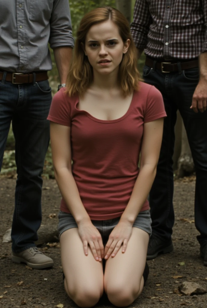HannahHays, (to8contrast style), (dim lighting:1.3), (low key:1.3), (two tone shot:1.3), alone in the forest at dark foggy night, curly hair, (running:1.1), (scared:1.3), (1980s clothes:1.3), (graphic t-shirt:0.1),