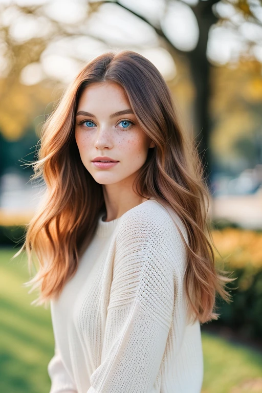 RenataV, (masterpiece:1.2, best quality, RAW photo, subject, 8k uhd, dslr, soft lighting, film grain, Fujifilm XT3), (Beautiful), looking at viewer, blue eyes, modest sweater, winter background, portrait, (depth of field, Bokeh), <lora:RenataV:0.8>