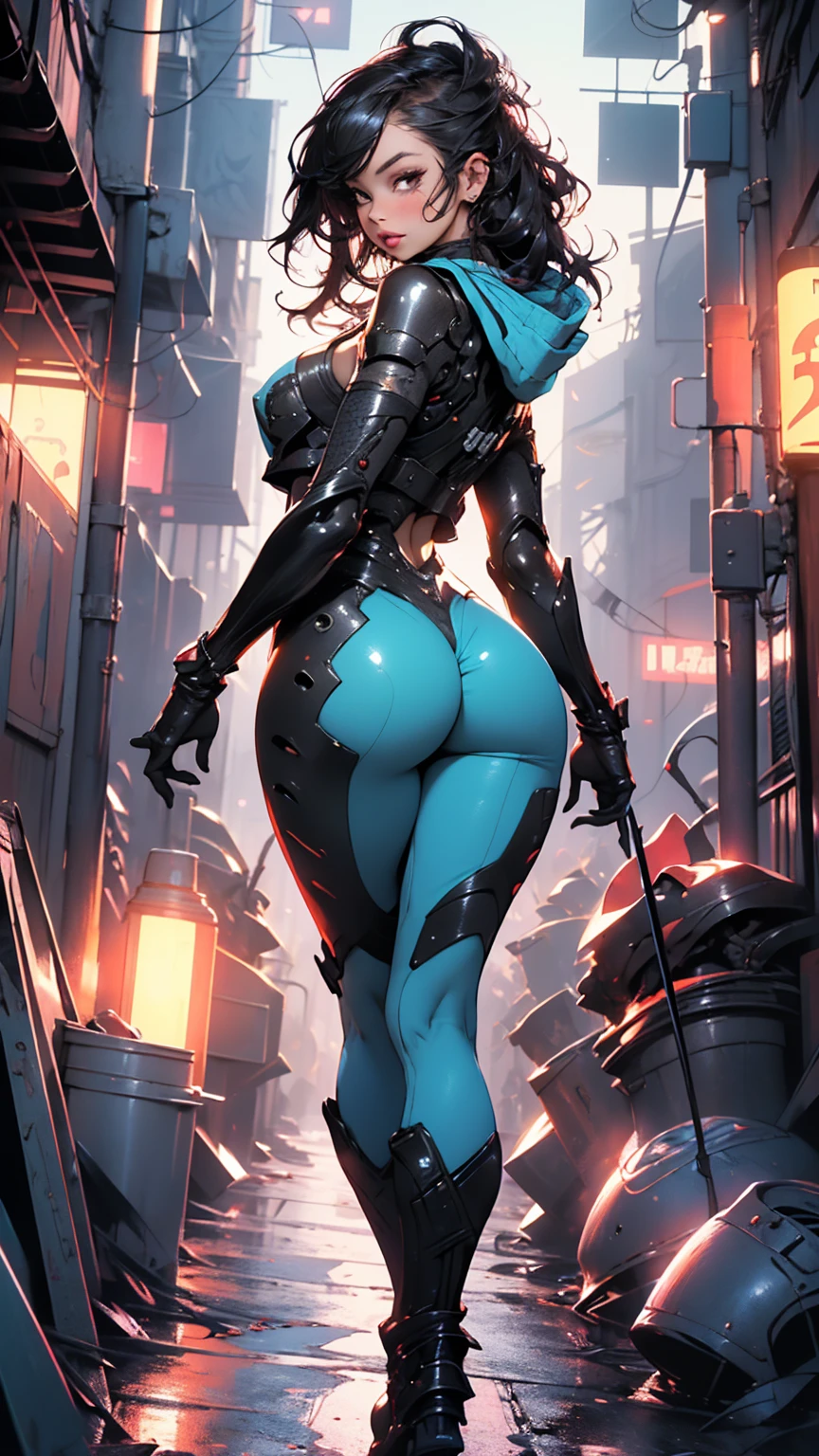 girl alien,(((1girl))),((beautiful girl alien)),
Alien Fish girl, ((blue skin:1.5)), (huge eyes:1.5), (((ear fins:1.5))), (((scaly skin:1.5))),((monster_girl)),(deep blue skin:1.5),
(light blue hair:1.5), long hair, (((braids hair:1.5))),
(glowing eyes),((heterochromia:1.5, (green_eye and blue_eye))), (((black sclera:1.5))),symmetrical eyes,(large breasts:1.4),saggy breasts,((colored inner hair,)),((fat)),(((shiny body,plastic glitter skin,exaggerated shiny skin,illuminated skin,wet legs))),(spider lower abdomen,narrow waist,wide hip,athletic body,inflated legs,detailed body,(detailed face)),
cute,slutty,seductive,erotic,((nsfw)),
zettai ryouiki,revealing clothing,show skin,((wearing underwater rave shirt with an yellow print,rave mini-skirt,visible thong straps)),(wearing a underwater rave outfit:1.3,underwater rave clothes,semi-naked,with little clothing),(((wet clothes,intricate outfit,intricate clothes))),
(dynamic pose:1.0),solo focus,embarrassed,(centered,scale to fit dimensions,Rule of thirds),
cyberpunk city by the ocean at night, with bright neon signs and dark stormy clouds and puddles, scenery:1.25,
artistic photography,(photography taken by sldr),highres, sharp focus, (ultra detailed, extremely detailed), (photorealistic artwork:1.37),(extremely detailed CG unity 8k wallpaper),((synthwave background theme)),(((vibrant colors))),(intricate background),(masterpiece),(best quality),