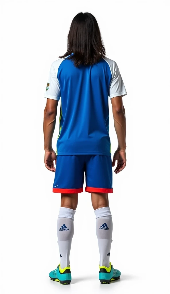 RAW photo,8k uhd,masterpiece, (photorealistic:1.4), best quality, beautiful lighting, 3D Art, C4D, OC render, Douglas Luiz, (full body:1.5),a man, professional soccer player, sports shorts, soccer socks, soccer shoes, soccer ball, man model standing pose, lively, handsome, (white background:1.5)
