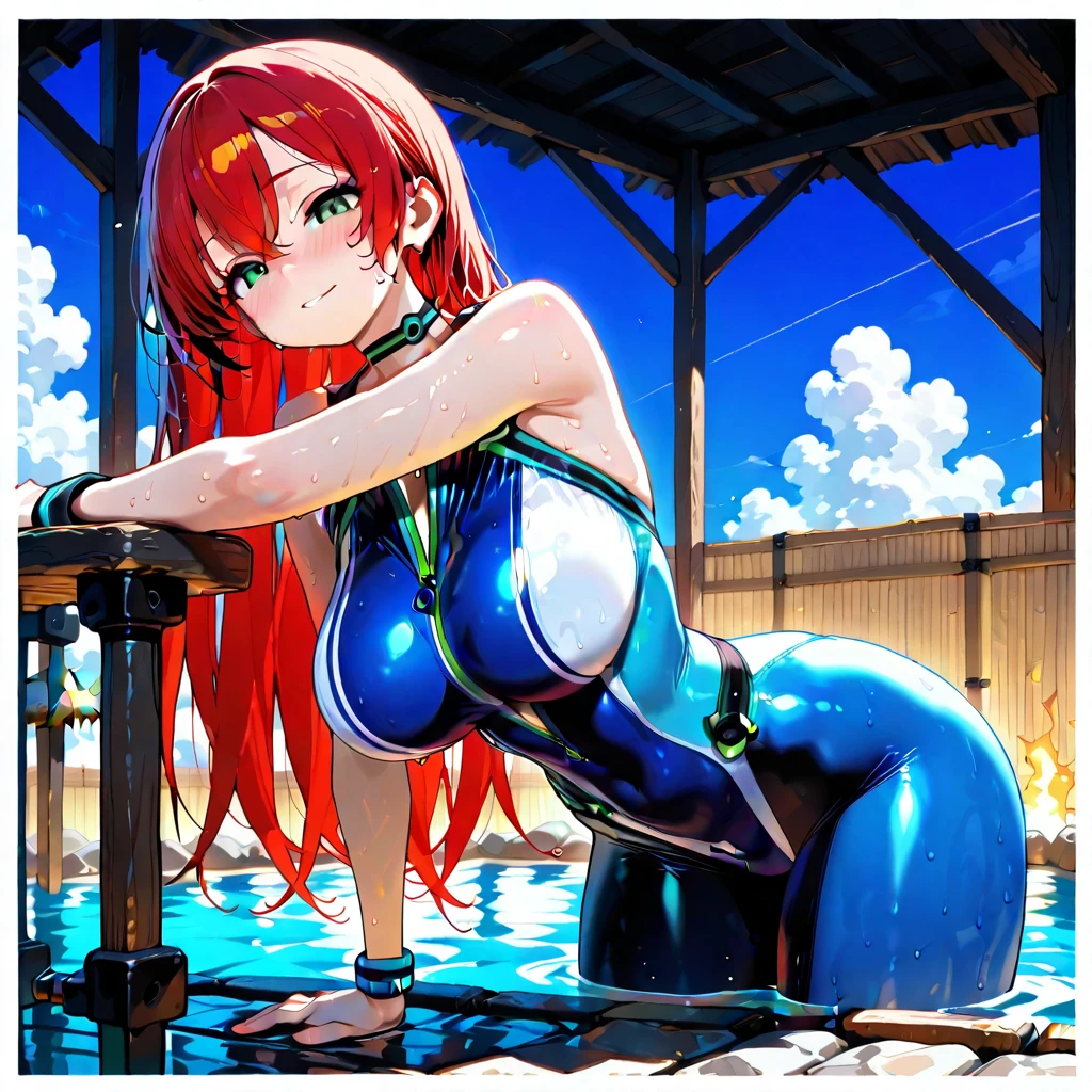 anime girl in a bikini, anime style 4 k, (anime girl), badass anime 8 k, best anime 4k konachan wallpaper, anime style character, top rated on pixiv, seductive anime girl, anime style. 8k, anime girl, an anime girl, anime artstyle, red hair, visible red hair (Best quality, 4k, Masterpiece :1.3), beautiful woman, hyper realistic, 1girl, (droopy , attractive body :1.2), sit-ups :1.1, short red hair: 1.1, (wet rainy, wet by rain, wet body :1.2), ultra-detailed face, detailed lips, detailed eyes, double eyelid, sensual low-necked dress, open neckline, hanging breastspose, visible curves, pool party, poolsidlver transparent mantle,sunglasses, muscular turned leg, nipple visible, rev clothing [ 4 k digital art ]!!