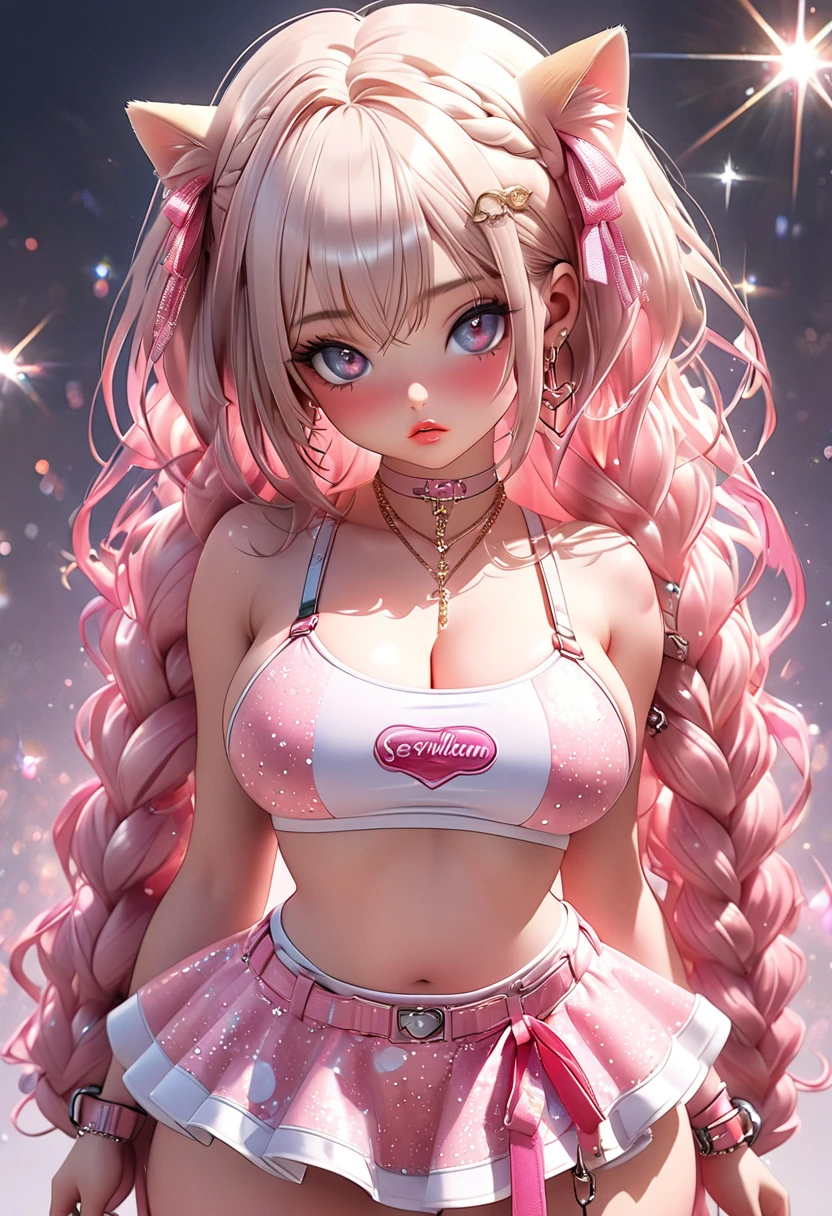 super cute girl, whole body, Yume Kawaii Hair Accessories Pop Mart Blind Box, IP design, 3D rendering of a clean and bright background, OC rendering, 8K, soft focus, Fine shiny super detail --ar 3:6 50 --q 2 --niji 5 --style expressive --s 2